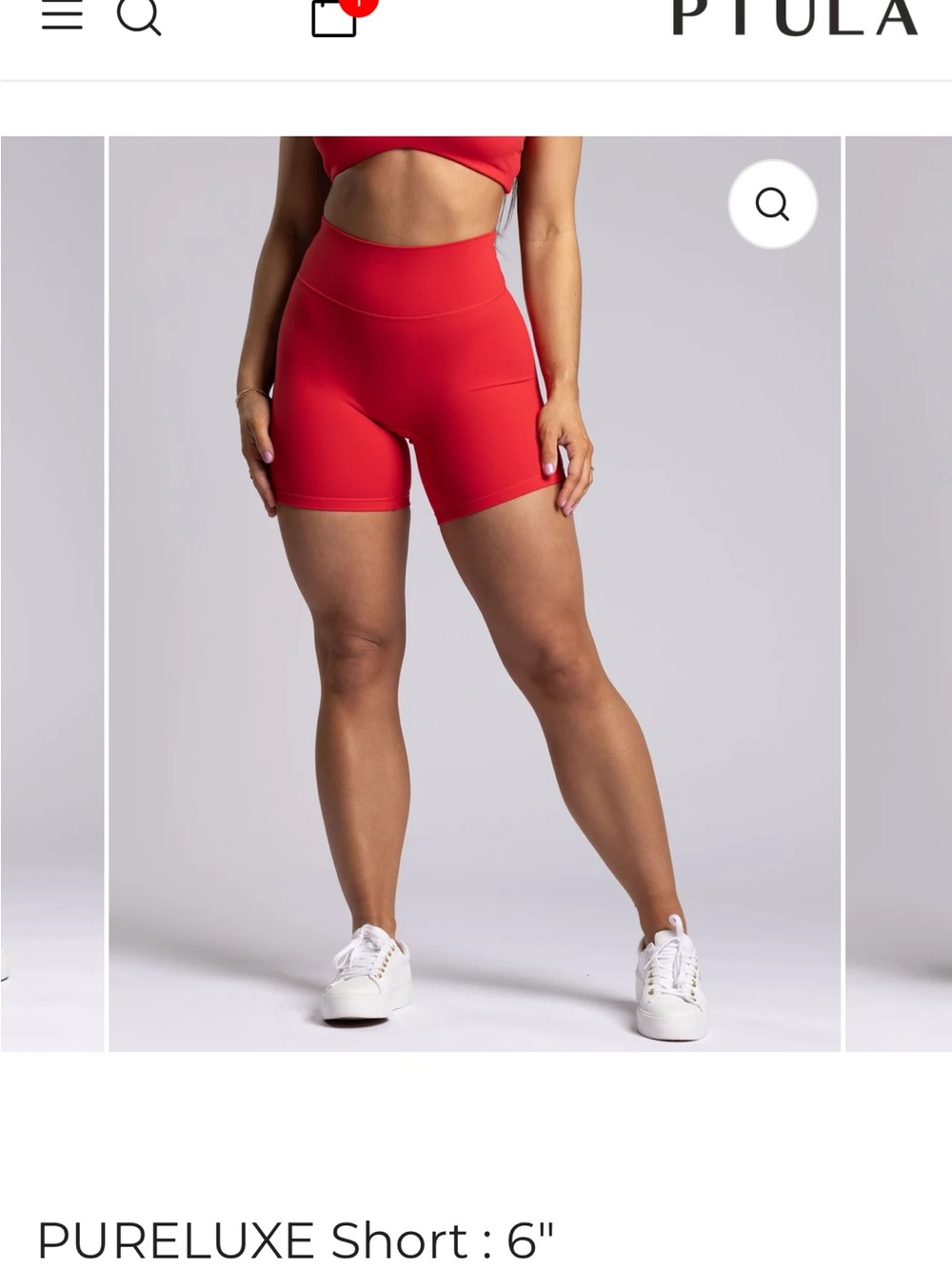 P'tula Pureluxe 6" High-Waist Red Bike Shorts